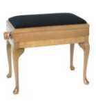 Woodhouse MS601bc adjustable piano stool with storage and Cabriole legs